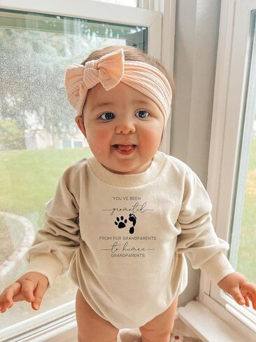 First Great Grandchild Coming Soon Baby Bodysuit Surprise Infant Pregnancy Reveal Gift Cute Announcement Romper (0-6 Months, first great grandchild coming soon-Short Sleeve Romper) in Saudi Arabia