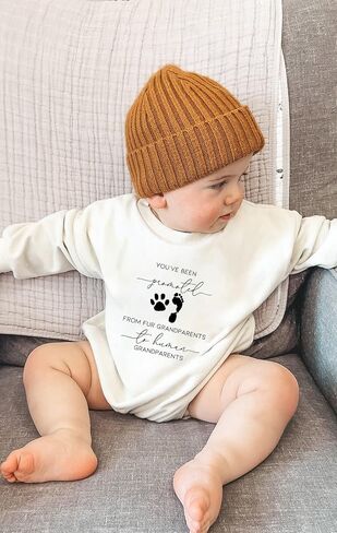 First Great Grandchild Coming Soon Baby Bodysuit Surprise Infant Pregnancy Reveal Gift Cute Announcement Romper (0-6 Months, first great grandchild coming soon-Short Sleeve Romper) in Saudi Arabia
