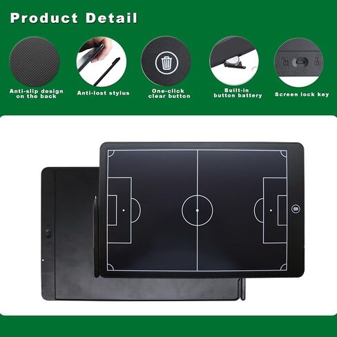 Ronoyazr Electronic Soccer Coach Board - 16 inch LCD Football Tactical Coaching Board with Stylus Pen for Football Coach Marker Training Writing Tablet in Saudi Arabia