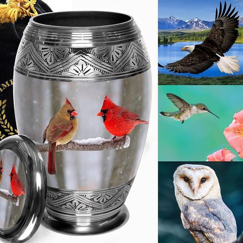Cozy Cardinal Cremation Urns for Human Ashes Adult Male for Funeral, Burial or Home. Cremation Urns for Adult Male Large Urns for Dad and Cremation Urns for Adults XL Large & Small Urns for Ashes in Kuwait