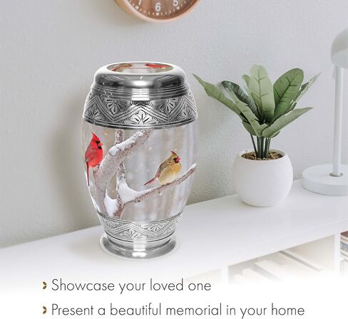 Cozy Cardinal Cremation Urns for Human Ashes Adult Male for Funeral, Burial or Home. Cremation Urns for Adult Male Large Urns for Dad and Cremation Urns for Adults XL Large & Small Urns for Ashes in Kuwait