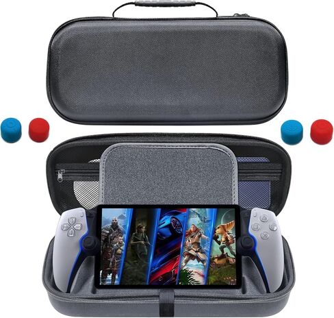 BGGCHEECA S-BU Hard Carrying Shell Case Compatible with PlayStation Portal Remote Player -with 4 Thumb Grip Caps, Accessories Storage Bag & Shockproof/Non-Drop and Anti-Collision. in Kuwait
