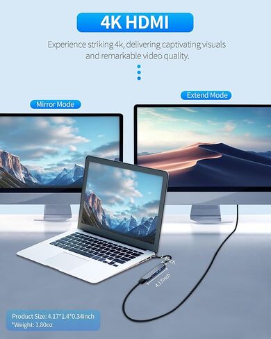 Zyerch USB C Hub, 7 in 1 USB C Docking Station with 4K HDMI,100W PD, 3 5Gbps Data Ports(1 USB-C & 2 USB 3.0),TF/SD Card Reader, USB Hub for Laptop, MacBook Pro/Air/Mac/Dell/HP/ASUS/Acer/Steam Deck in Kuwait