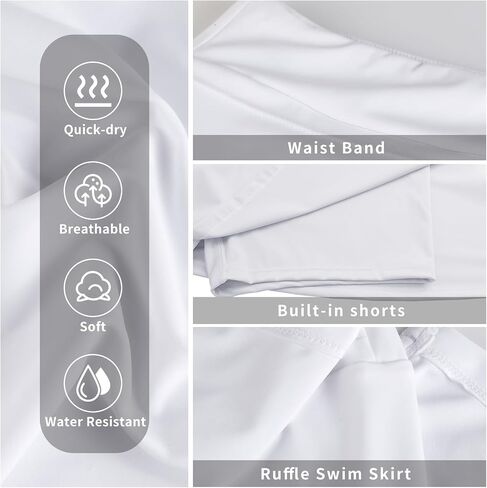 Women's Swim Skirt High Waisted Tummy Control Ruched Bathing Build-in Shorts with Pockets Swimsuit Bikini Bottoms in Saudi Arabia