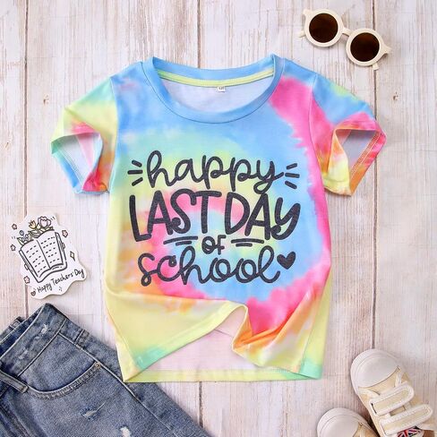 GLIGLITTR Last Day of School T Shirt for Boys Girls School Students Graduation Tees Kids Summer Gift Shirt Top in Saudi Arabia