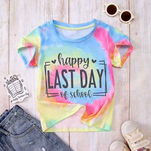 GLIGLITTR Last Day of School T Shirt for Boys Girls School Students Graduation Tees Kids Summer Gift Shirt Top in Saudi Arabia