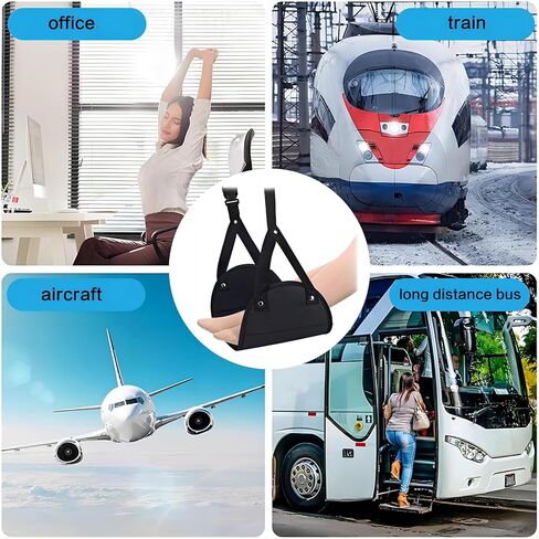 مسند قدم الطائرة (السفر بشكل مريح)، أرجوحة مسند القدمين، مسند قدم الطائرة المحمول يستخدم في المكتب/الطائرة/المنزل، مسند ساق الأرجوحة قابل للتعديل in Kuwait