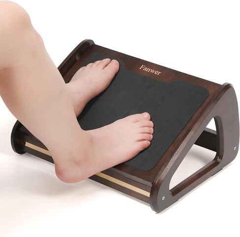 مسند قدم قابل للتعديل من Fanwer تحت المكتب في العمل، مقعد مريح للقدم تحت المكتب مع 4 أوضاع ارتفاع، مسند قدم خشبي تحت المكتب مع سطح مضاد للانزلاق للمنزل والمكتب in Kuwait