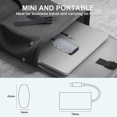 USB C إلى USB C Hub بسرعة 10 جيجابت في الثانية 5 في 1 USB C إلى USB 3.2 محول مع 2 USB-C و2 منافذ USB-A دونجل متعدد المنافذ، USB 3.2 Hub USB C مع مقبس صوت 3.5 ملم لجهاز MacBook Pro/Air، Chromebook، أجهزة XPS وUSB C in Kuwait