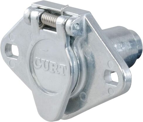 CURT 58070 مقبس أسلاك للمقطورة الدائرية ذات 4 دبابيس من جانب السيارة، فضي، عدد 1 (عبوة من قطعة واحدة) in Kuwait