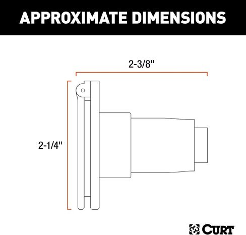 CURT 58070 مقبس أسلاك للمقطورة الدائرية ذات 4 دبابيس من جانب السيارة، فضي، عدد 1 (عبوة من قطعة واحدة) in Kuwait