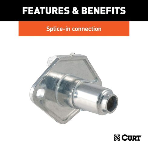 CURT 58070 مقبس أسلاك للمقطورة الدائرية ذات 4 دبابيس من جانب السيارة، فضي، عدد 1 (عبوة من قطعة واحدة) in Kuwait