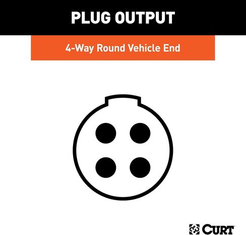 CURT 58070 مقبس أسلاك للمقطورة الدائرية ذات 4 دبابيس من جانب السيارة، فضي، عدد 1 (عبوة من قطعة واحدة) in Kuwait