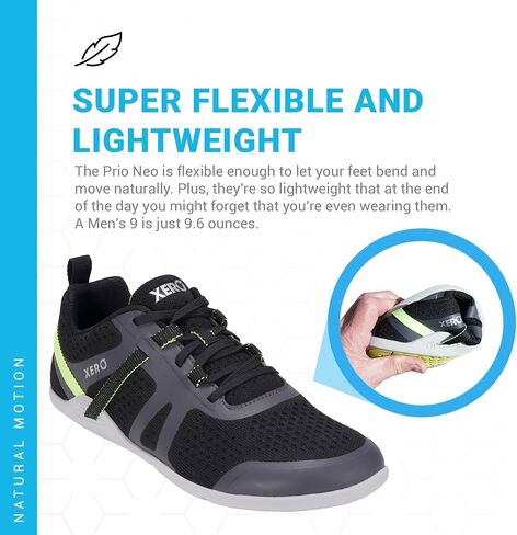 Xero Shoes — Prio Neo Men's Shoes — Athletic, Lightweight, Performance Cross-Trainer for Walking, Running, Tennis, Pickleball Sneakers for Men — Asphalt/Black, Size 6.5 in Saudi Arabia