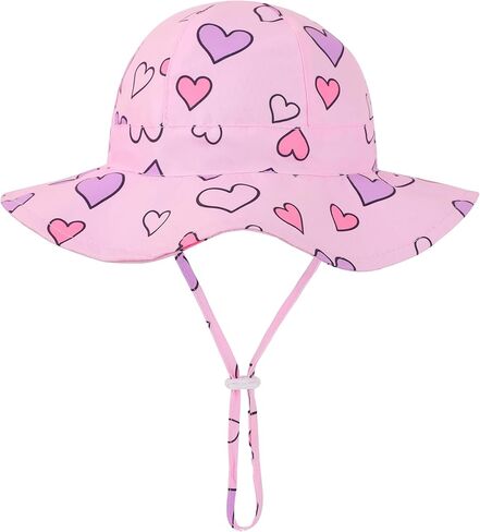 Baby Girl Sun Hat Toddler Summer Bucket Hats UPF 50+ Hat for Infant Girl Beach Hat with Wide Brim 0-6T in Saudi Arabia