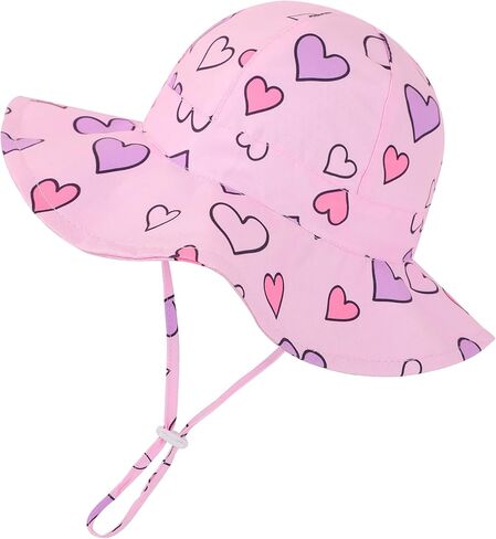 Baby Girl Sun Hat Toddler Summer Bucket Hats UPF 50+ Hat for Infant Girl Beach Hat with Wide Brim 0-6T in Saudi Arabia
