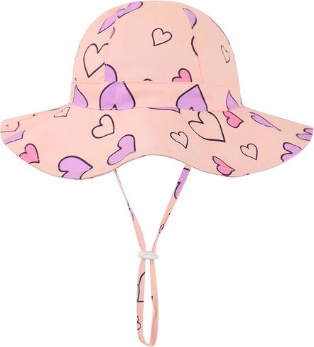 Baby Girl Sun Hat Toddler Summer Bucket Hats UPF 50+ Hat for Infant Girl Beach Hat with Wide Brim 0-6T in Saudi Arabia