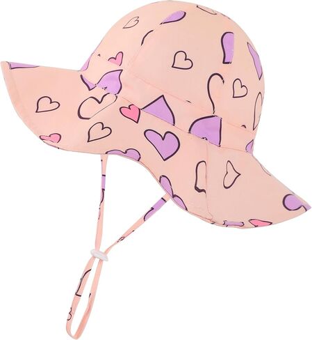 Baby Girl Sun Hat Toddler Summer Bucket Hats UPF 50+ Hat for Infant Girl Beach Hat with Wide Brim 0-6T in Saudi Arabia