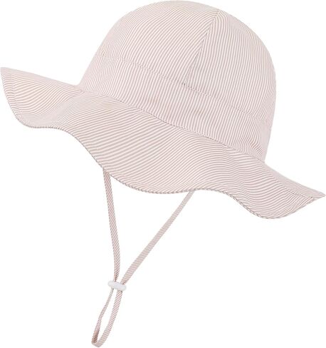 Baby Girl Sun Hat Toddler Summer Bucket Hats UPF 50+ Hat for Infant Girl Beach Hat with Wide Brim 0-6T in Saudi Arabia