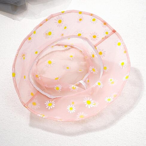 Taidor Transparent Mesh Lace Bucket Hat Daisy Print Packable Sun Caps Fisherman Hats for Women Girls in Saudi Arabia