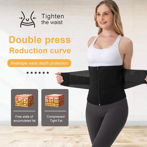 Portzon Waist Trainer For Women Lower Belly Fat,Corset Waist Trainer Plus Size Weight Loss Under Clothes in Saudi Arabia