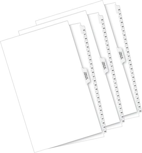 Avery Legal Dividers, Standard Collated Sets, Legal Size, Side Tabs, 26-50 Tab Set (01431) in Saudi Arabia