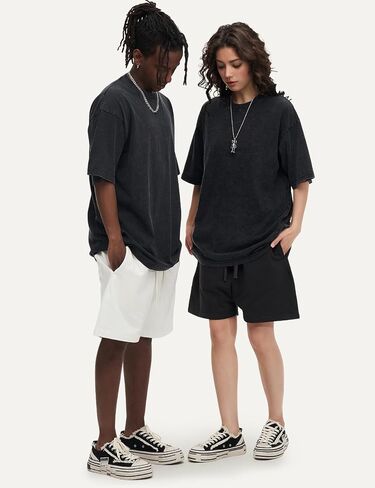 Yimoon 3 Pack Men Oversized T Shirts Heavy Cotton Vintage Baggy Tee Casual Loose Short Sleeve Acid Wash Unisex Tops in Saudi Arabia
