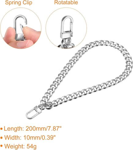 uxcell Keychain Wristlet Strap, 8" Hand Wrist Lanyard Wrist Chain Purse Straps Key Chain Holder for Clutch Wallet Key Bag DIY, Black in Saudi Arabia