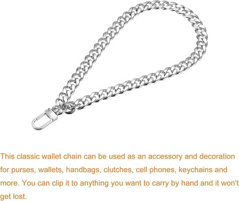 uxcell Keychain Wristlet Strap, 8" Hand Wrist Lanyard Wrist Chain Purse Straps Key Chain Holder for Clutch Wallet Key Bag DIY, Black in Saudi Arabia