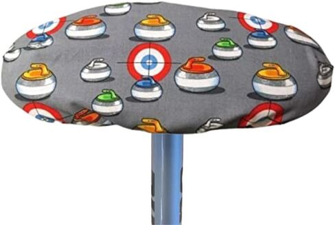 Handmade Curling Broom Cover Grey with curling stones Unique gift! in Saudi Arabia