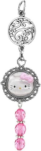 Villages Marketplace Car auto rear view mirror hanger bling, car charm (Pink and Gold, Kitty and Glitter Car Charm Rear View Mirror Hanger) in Saudi Arabia