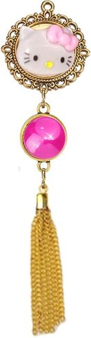 Villages Marketplace Car auto rear view mirror hanger bling, car charm (Pink and Gold, Kitty and Glitter Car Charm Rear View Mirror Hanger) in Saudi Arabia