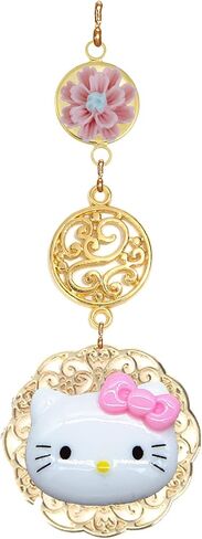Villages Marketplace Car auto rear view mirror hanger bling, car charm (Pink and Gold, Kitty and Glitter Car Charm Rear View Mirror Hanger) in Saudi Arabia