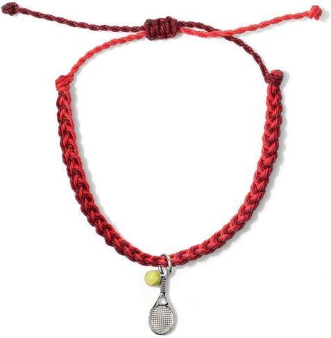 GIMMEDAT Tennis Racket Ball Girls Heart Sports Charm Bracelet 100% Waterproof Adjustable Jewelry Gift for Teams in Kuwait