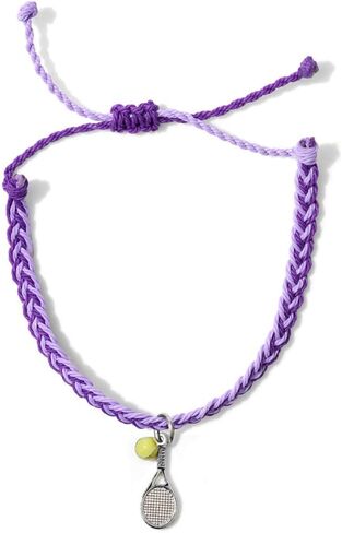 GIMMEDAT Tennis Racket Ball Girls Heart Sports Charm Bracelet 100% Waterproof Adjustable Jewelry Gift for Teams in Kuwait