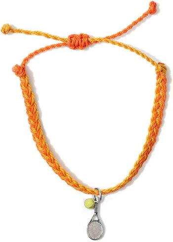 GIMMEDAT Tennis Racket Ball Girls Heart Sports Charm Bracelet 100% Waterproof Adjustable Jewelry Gift for Teams in Kuwait
