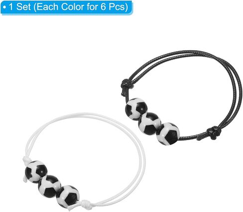 PATIKIL 11mm Soccer Charm Bracelets, 1Set/12Pcs Sports Beads Bracelet Inspirational Wristbands for Teen Adults Sport Theme Party Favors in Saudi Arabia