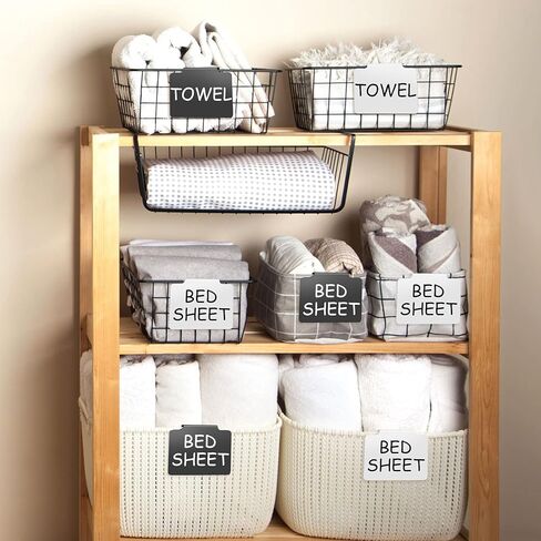 104 Basket Labels Clip,Label Holders for Storage Bins,Includes 100 Kitchen Clip Label Holder Removable Baskets with 4 Chalk Markers for Storage Boxes (Black and White Label, Black and White Marker) in Saudi Arabia