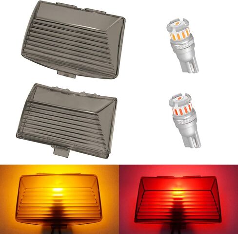 Amazicha Front Rear LED Fender Tips Lights Mud Guards Covers Kit Compatible for Harley Davidson Electra Glide Road King Heritage Softail (Smoked Lens) in Saudi Arabia