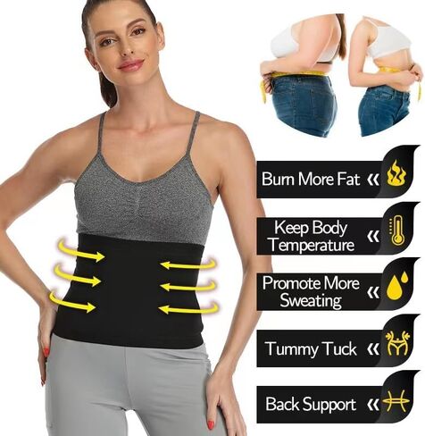 باري بيسيتش مدرب الخصر للنساء، مشذبات الخصر خالية من النيوبرين، حزام التنحيف الساونا، زيادة التعرق أثناء التمرين! in Kuwait