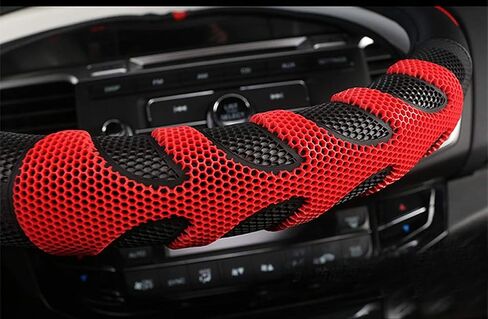 D Cut Steering Wheel Cover - D Shaped Flat Bottom Microfiber Leather Anti-Skid Breathable Fit 14.5"-15" (Black) in Saudi Arabia