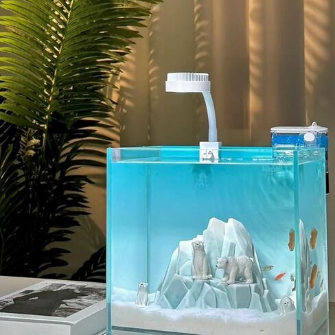 مشبك إضاءة لحوض السمك من HOLOAQUA على خزان الأسماك، إضاءة بيضاء طبيعية 4 وات/7000 ك، مشبك مع دوران 360 درجة، تبديد حرارة رأس المصباح المعدني، جسم مصباح من السيليكون مع قابس USB بطول 5.4 قدم in Saudi Arabia