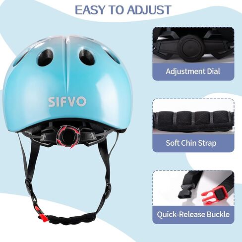 Toddler Helmet, SIFVO Toddler to Kids Bike Helmet with 2 Sets Pads, Boys and Girls Bike Helmet for Kids 2-12, Kids Helmet for Multisport Adjustable and Lightweight 46-56cm in Saudi Arabia