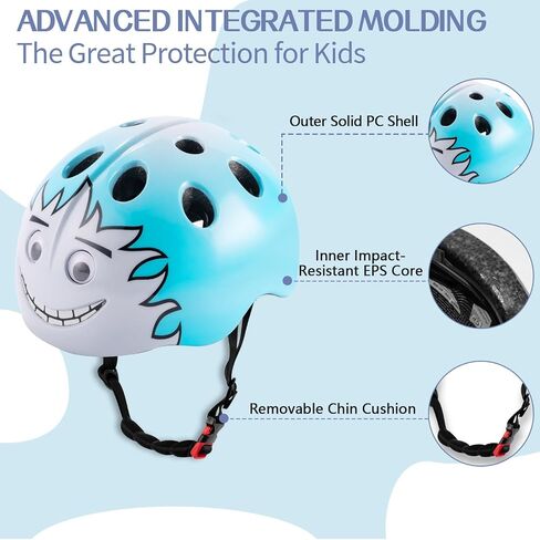 Toddler Helmet, SIFVO Toddler to Kids Bike Helmet with 2 Sets Pads, Boys and Girls Bike Helmet for Kids 2-12, Kids Helmet for Multisport Adjustable and Lightweight 46-56cm in Saudi Arabia