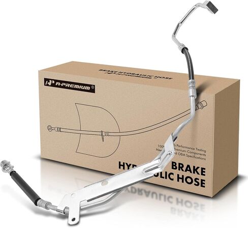 A-Premium Front Driver Brake Hydraulic Hose Compatible with Select Dodge Models - Dakota 2003-2004, Durango 2003, Without Bracket at Female End, RWD - Replace# 52010283AC in Kuwait