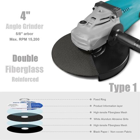 TRAMULL Ultra Thin Cut Off Wheel 3'' x .04'' x 3/8'' for Metal and Stainless Steel Cutting, Type 1, Angle Grinder Uses (12 PCS) in Saudi Arabia