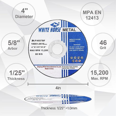 TRAMULL Ultra Thin Cut Off Wheel 3'' x .04'' x 3/8'' for Metal and Stainless Steel Cutting, Type 1, Angle Grinder Uses (12 PCS) in Saudi Arabia