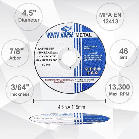 TRAMULL Ultra Thin Cut Off Wheel 3'' x .04'' x 3/8'' for Metal and Stainless Steel Cutting, Type 1, Angle Grinder Uses (12 PCS) in Saudi Arabia