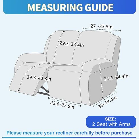 ALIECOM 100% Waterproof Reclining Sectional Couch Covers Jacquard Stretch 2-Piece Sectional Recliner Sofa Cover for Corner L Shaped Sofa Set Recliner Slipcovers Washable (1 Additional Seat, Gray) in Saudi Arabia