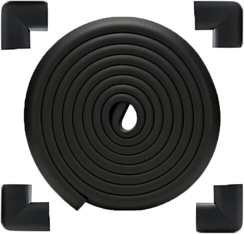 WENPENG Corner Edge Protector for Baby Proofing, Protective Foam Cushion(Large 16.4ft Edge 4 Corners), Child Safety Furniture Fireplace Corner Edge Bumper Guard, Soft NBR Rubber Foam, Black in Saudi Arabia